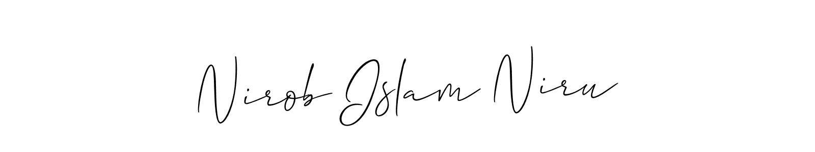 Similarly Allison_Script is the best handwritten signature design. Signature creator online .You can use it as an online autograph creator for name Nirob Islam Niru. Nirob Islam Niru signature style 2 images and pictures png