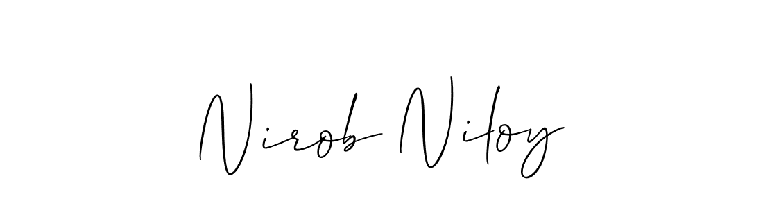 How to make Nirob Niloy name signature. Use Allison_Script style for creating short signs online. This is the latest handwritten sign. Nirob Niloy signature style 2 images and pictures png