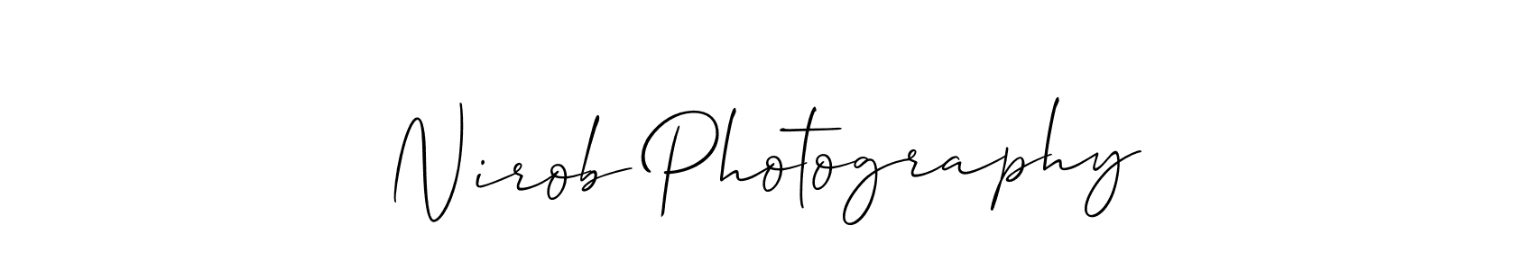 Design your own signature with our free online signature maker. With this signature software, you can create a handwritten (Allison_Script) signature for name Nirob Photography. Nirob Photography signature style 2 images and pictures png