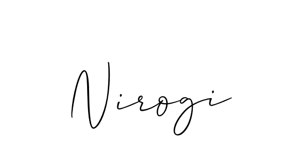 Create a beautiful signature design for name Nirogi. With this signature (Allison_Script) fonts, you can make a handwritten signature for free. Nirogi signature style 2 images and pictures png