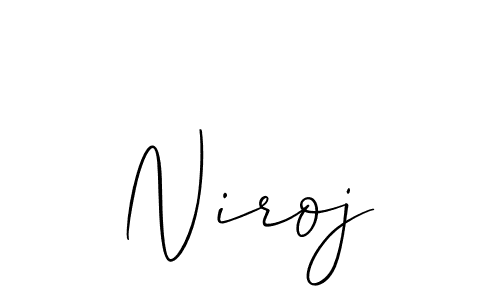 How to make Niroj signature? Allison_Script is a professional autograph style. Create handwritten signature for Niroj name. Niroj signature style 2 images and pictures png