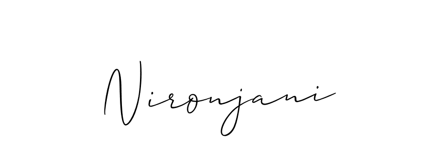 How to make Nironjani name signature. Use Allison_Script style for creating short signs online. This is the latest handwritten sign. Nironjani signature style 2 images and pictures png