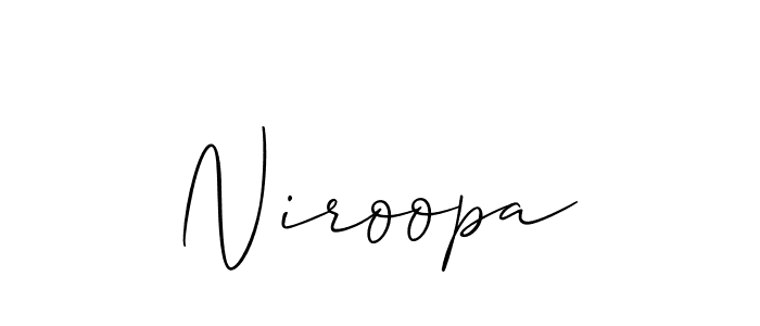 Also You can easily find your signature by using the search form. We will create Niroopa name handwritten signature images for you free of cost using Allison_Script sign style. Niroopa signature style 2 images and pictures png