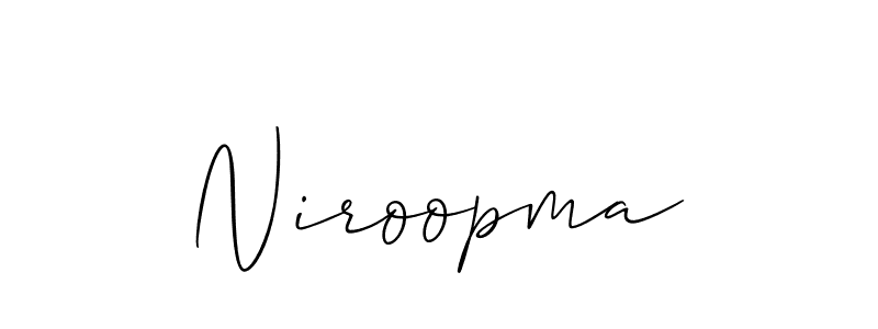 Design your own signature with our free online signature maker. With this signature software, you can create a handwritten (Allison_Script) signature for name Niroopma. Niroopma signature style 2 images and pictures png