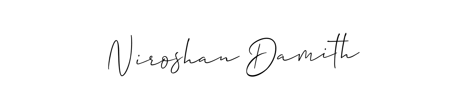 It looks lik you need a new signature style for name Niroshan Damith. Design unique handwritten (Allison_Script) signature with our free signature maker in just a few clicks. Niroshan Damith signature style 2 images and pictures png
