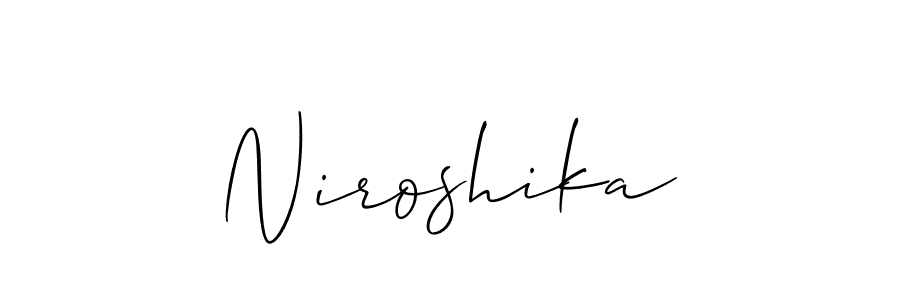 How to Draw Niroshika signature style? Allison_Script is a latest design signature styles for name Niroshika. Niroshika signature style 2 images and pictures png