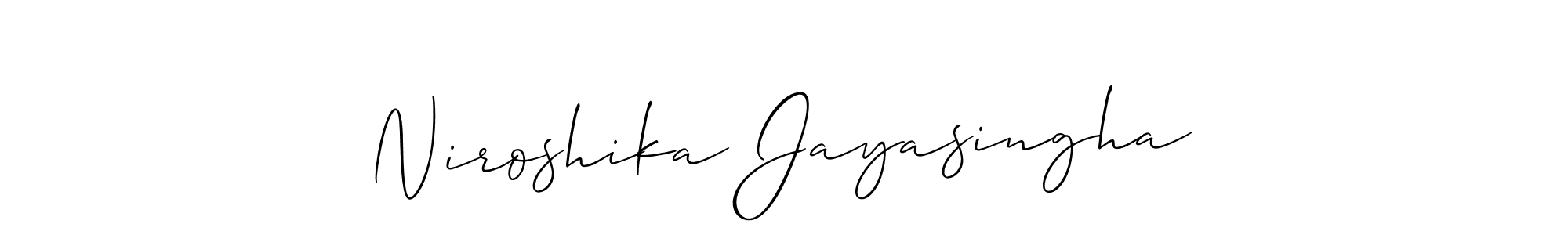 Create a beautiful signature design for name Niroshika Jayasingha. With this signature (Allison_Script) fonts, you can make a handwritten signature for free. Niroshika Jayasingha signature style 2 images and pictures png