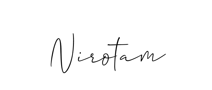 Design your own signature with our free online signature maker. With this signature software, you can create a handwritten (Allison_Script) signature for name Nirotam. Nirotam signature style 2 images and pictures png
