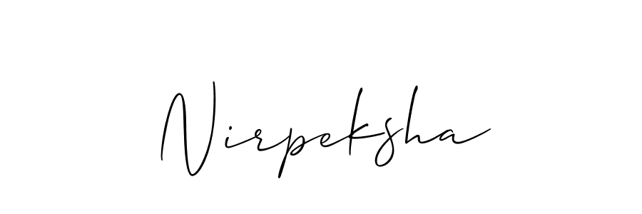 Make a beautiful signature design for name Nirpeksha. With this signature (Allison_Script) style, you can create a handwritten signature for free. Nirpeksha signature style 2 images and pictures png