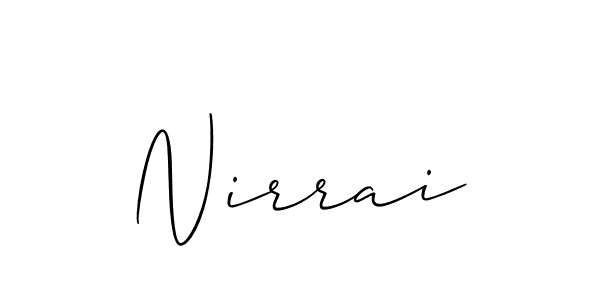 Nirrai stylish signature style. Best Handwritten Sign (Allison_Script) for my name. Handwritten Signature Collection Ideas for my name Nirrai. Nirrai signature style 2 images and pictures png