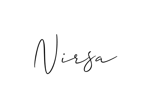 How to make Nirsa signature? Allison_Script is a professional autograph style. Create handwritten signature for Nirsa name. Nirsa signature style 2 images and pictures png