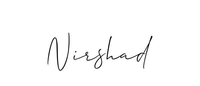 Similarly Allison_Script is the best handwritten signature design. Signature creator online .You can use it as an online autograph creator for name Nirshad. Nirshad signature style 2 images and pictures png