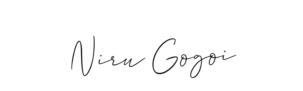 Create a beautiful signature design for name Niru Gogoi. With this signature (Allison_Script) fonts, you can make a handwritten signature for free. Niru Gogoi signature style 2 images and pictures png