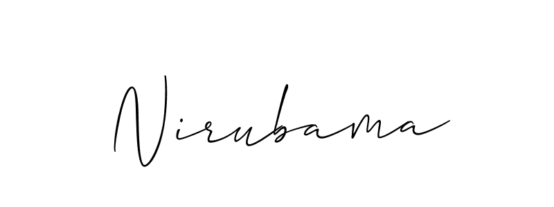 Design your own signature with our free online signature maker. With this signature software, you can create a handwritten (Allison_Script) signature for name Nirubama. Nirubama signature style 2 images and pictures png