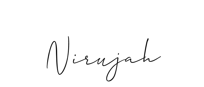Design your own signature with our free online signature maker. With this signature software, you can create a handwritten (Allison_Script) signature for name Nirujah. Nirujah signature style 2 images and pictures png