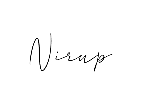 Make a beautiful signature design for name Nirup. With this signature (Allison_Script) style, you can create a handwritten signature for free. Nirup signature style 2 images and pictures png