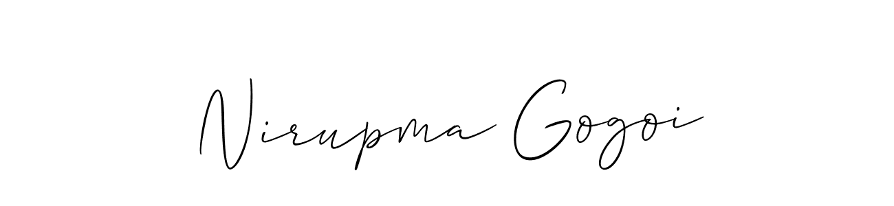 Also we have Nirupma Gogoi name is the best signature style. Create professional handwritten signature collection using Allison_Script autograph style. Nirupma Gogoi signature style 2 images and pictures png