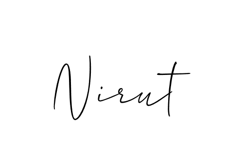 The best way (Allison_Script) to make a short signature is to pick only two or three words in your name. The name Nirut include a total of six letters. For converting this name. Nirut signature style 2 images and pictures png