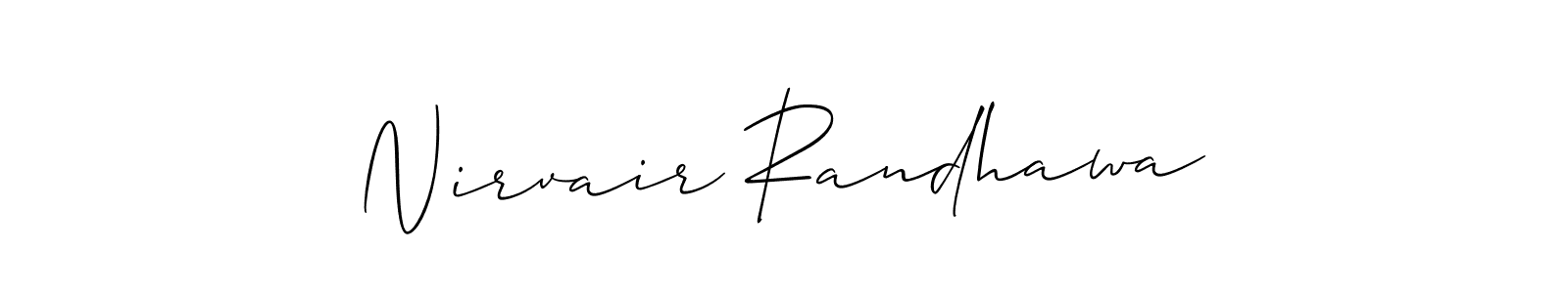 Make a beautiful signature design for name Nirvair Randhawa. With this signature (Allison_Script) style, you can create a handwritten signature for free. Nirvair Randhawa signature style 2 images and pictures png