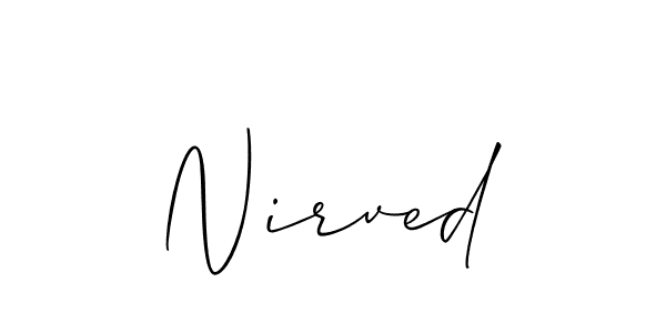 Nirved stylish signature style. Best Handwritten Sign (Allison_Script) for my name. Handwritten Signature Collection Ideas for my name Nirved. Nirved signature style 2 images and pictures png