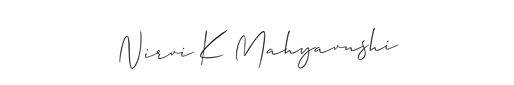 Best and Professional Signature Style for Nirvi K Mahyavnshi. Allison_Script Best Signature Style Collection. Nirvi K Mahyavnshi signature style 2 images and pictures png