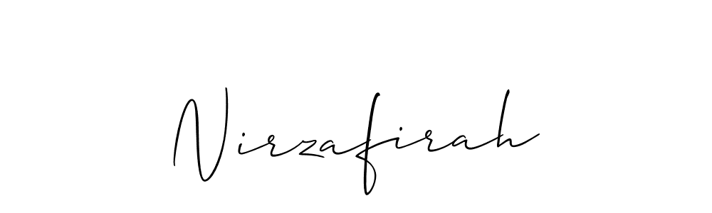 Make a beautiful signature design for name Nirzafirah. With this signature (Allison_Script) style, you can create a handwritten signature for free. Nirzafirah signature style 2 images and pictures png