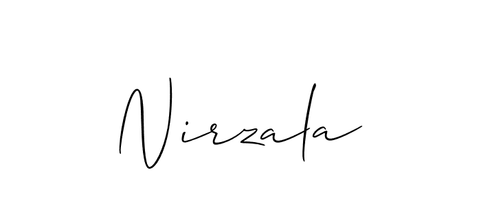 Use a signature maker to create a handwritten signature online. With this signature software, you can design (Allison_Script) your own signature for name Nirzala. Nirzala signature style 2 images and pictures png