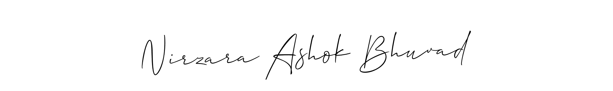 if you are searching for the best signature style for your name Nirzara Ashok Bhuvad. so please give up your signature search. here we have designed multiple signature styles  using Allison_Script. Nirzara Ashok Bhuvad signature style 2 images and pictures png