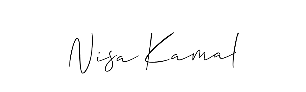 How to make Nisa Kamal name signature. Use Allison_Script style for creating short signs online. This is the latest handwritten sign. Nisa Kamal signature style 2 images and pictures png