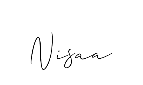 Also You can easily find your signature by using the search form. We will create Nisaa name handwritten signature images for you free of cost using Allison_Script sign style. Nisaa signature style 2 images and pictures png