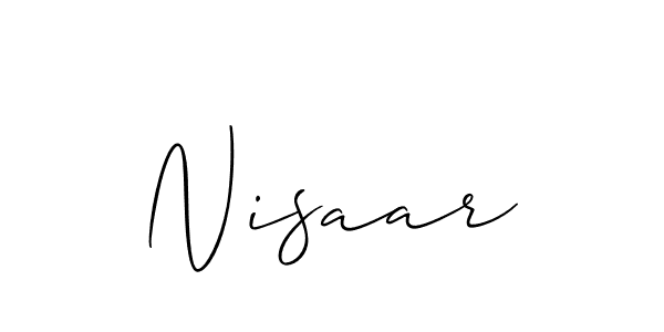 Make a beautiful signature design for name Nisaar. Use this online signature maker to create a handwritten signature for free. Nisaar signature style 2 images and pictures png