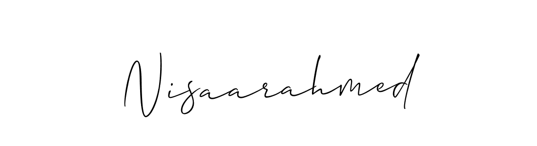 Also we have Nisaarahmed name is the best signature style. Create professional handwritten signature collection using Allison_Script autograph style. Nisaarahmed signature style 2 images and pictures png
