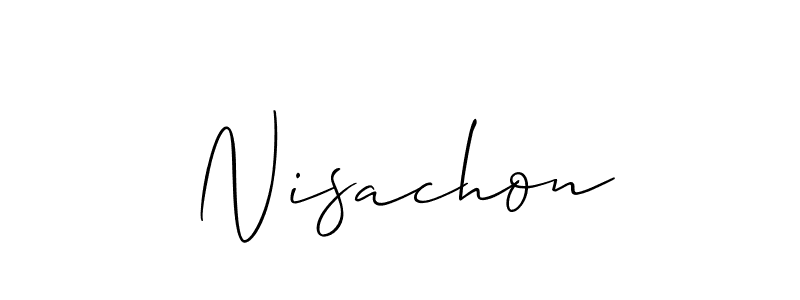 Make a beautiful signature design for name Nisachon. With this signature (Allison_Script) style, you can create a handwritten signature for free. Nisachon signature style 2 images and pictures png