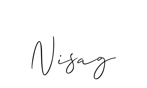 Make a beautiful signature design for name Nisag. With this signature (Allison_Script) style, you can create a handwritten signature for free. Nisag signature style 2 images and pictures png