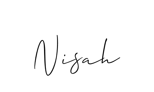 The best way (Allison_Script) to make a short signature is to pick only two or three words in your name. The name Nisah include a total of six letters. For converting this name. Nisah signature style 2 images and pictures png