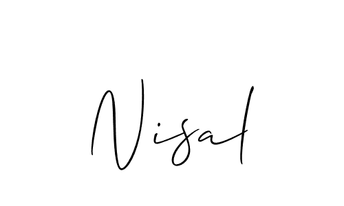 The best way (Allison_Script) to make a short signature is to pick only two or three words in your name. The name Nisal include a total of six letters. For converting this name. Nisal signature style 2 images and pictures png