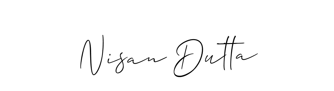 Design your own signature with our free online signature maker. With this signature software, you can create a handwritten (Allison_Script) signature for name Nisan Dutta. Nisan Dutta signature style 2 images and pictures png