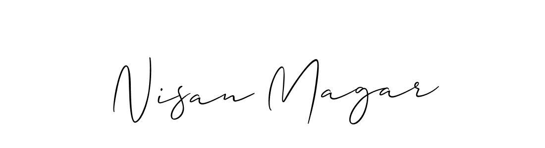Design your own signature with our free online signature maker. With this signature software, you can create a handwritten (Allison_Script) signature for name Nisan Magar. Nisan Magar signature style 2 images and pictures png
