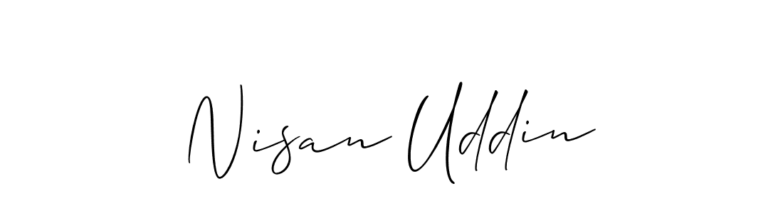 Allison_Script is a professional signature style that is perfect for those who want to add a touch of class to their signature. It is also a great choice for those who want to make their signature more unique. Get Nisan Uddin name to fancy signature for free. Nisan Uddin signature style 2 images and pictures png