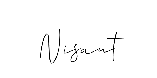 Use a signature maker to create a handwritten signature online. With this signature software, you can design (Allison_Script) your own signature for name Nisant. Nisant signature style 2 images and pictures png