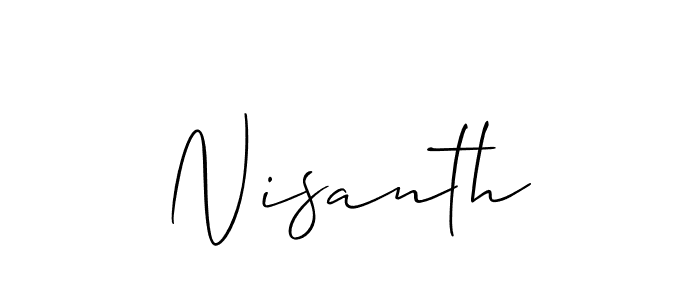 Create a beautiful signature design for name Nisanth. With this signature (Allison_Script) fonts, you can make a handwritten signature for free. Nisanth signature style 2 images and pictures png