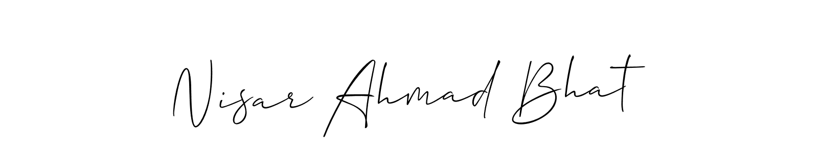 Make a beautiful signature design for name Nisar Ahmad Bhat. Use this online signature maker to create a handwritten signature for free. Nisar Ahmad Bhat signature style 2 images and pictures png