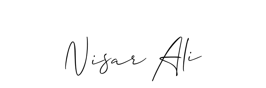 Design your own signature with our free online signature maker. With this signature software, you can create a handwritten (Allison_Script) signature for name Nisar Ali. Nisar Ali signature style 2 images and pictures png