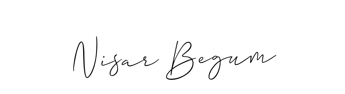 Allison_Script is a professional signature style that is perfect for those who want to add a touch of class to their signature. It is also a great choice for those who want to make their signature more unique. Get Nisar Begum name to fancy signature for free. Nisar Begum signature style 2 images and pictures png