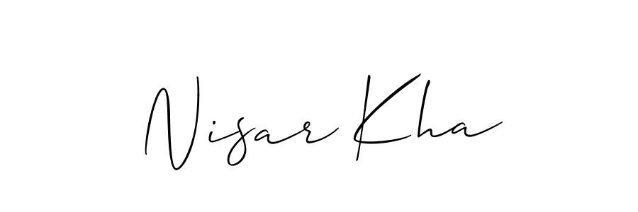 How to Draw Nisar Kha signature style? Allison_Script is a latest design signature styles for name Nisar Kha. Nisar Kha signature style 2 images and pictures png