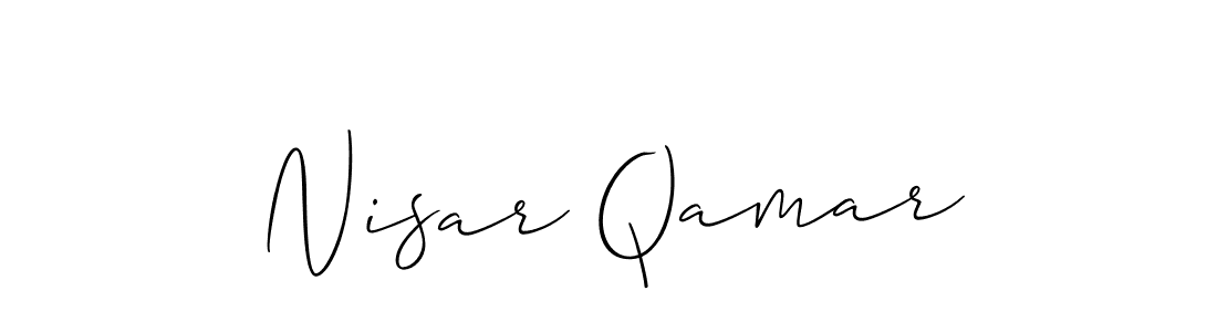 Nisar Qamar stylish signature style. Best Handwritten Sign (Allison_Script) for my name. Handwritten Signature Collection Ideas for my name Nisar Qamar. Nisar Qamar signature style 2 images and pictures png