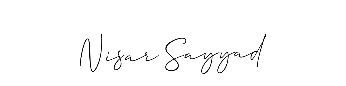 This is the best signature style for the Nisar Sayyad name. Also you like these signature font (Allison_Script). Mix name signature. Nisar Sayyad signature style 2 images and pictures png