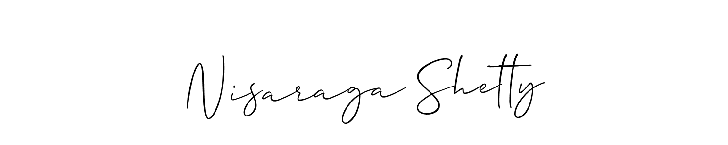 Also we have Nisaraga Shetty name is the best signature style. Create professional handwritten signature collection using Allison_Script autograph style. Nisaraga Shetty signature style 2 images and pictures png