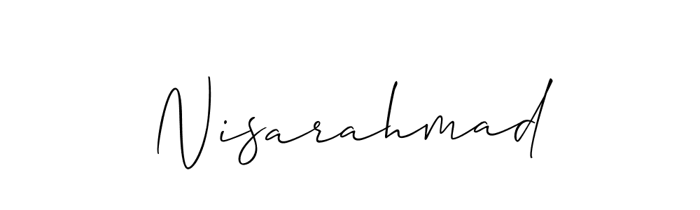 How to make Nisarahmad name signature. Use Allison_Script style for creating short signs online. This is the latest handwritten sign. Nisarahmad signature style 2 images and pictures png