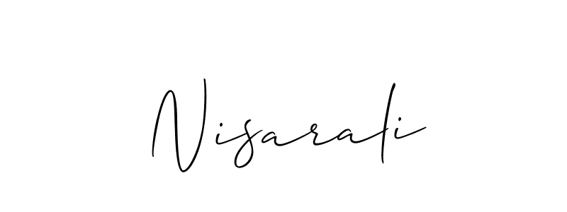 Also You can easily find your signature by using the search form. We will create Nisarali name handwritten signature images for you free of cost using Allison_Script sign style. Nisarali signature style 2 images and pictures png